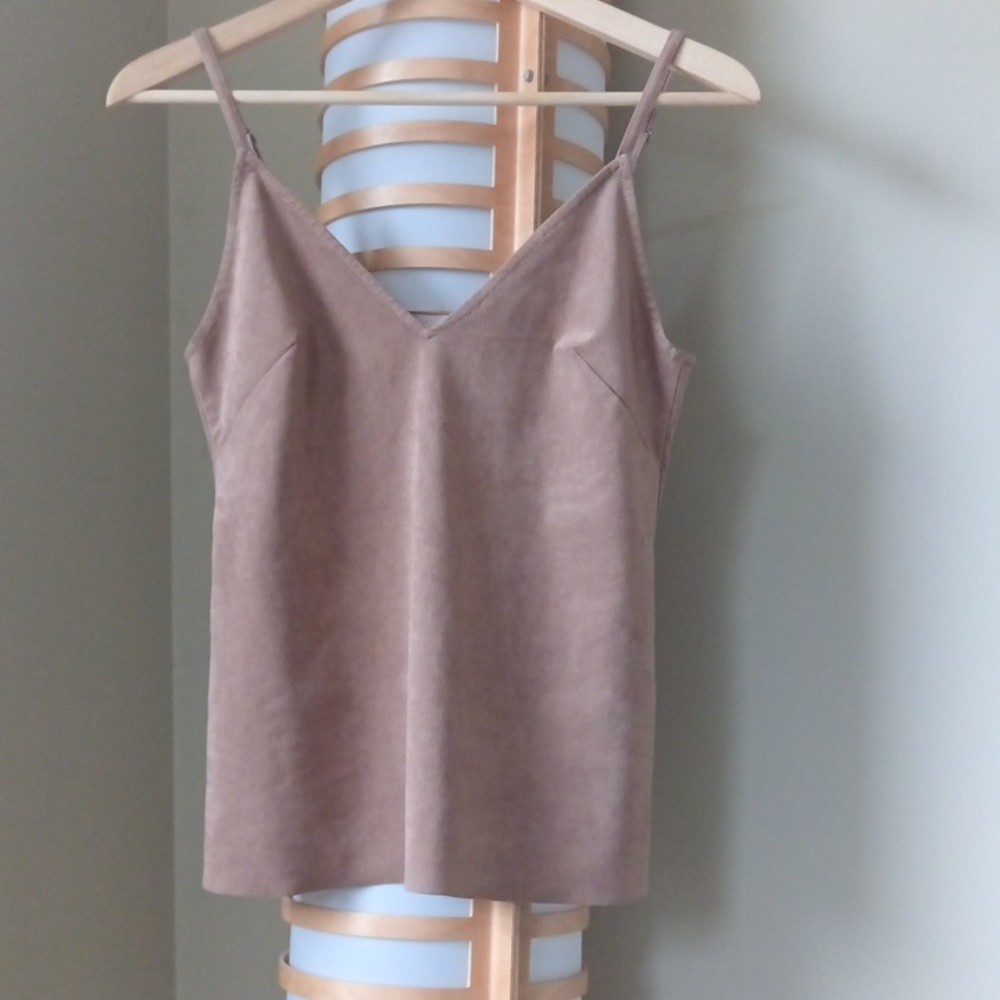 Ptp15" Wilfred Faux Suede Tan Camisole Top